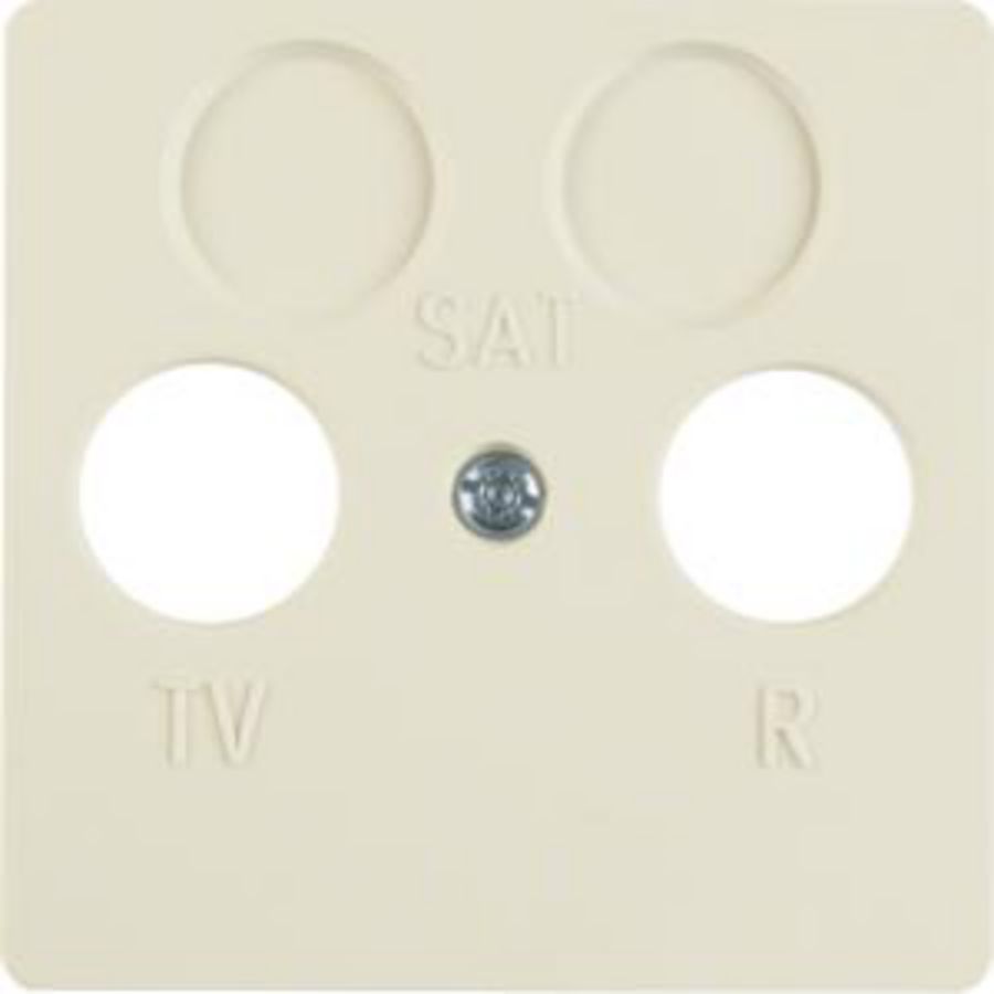 Centraalplaat v antennecontactdoos 2-gaats wit