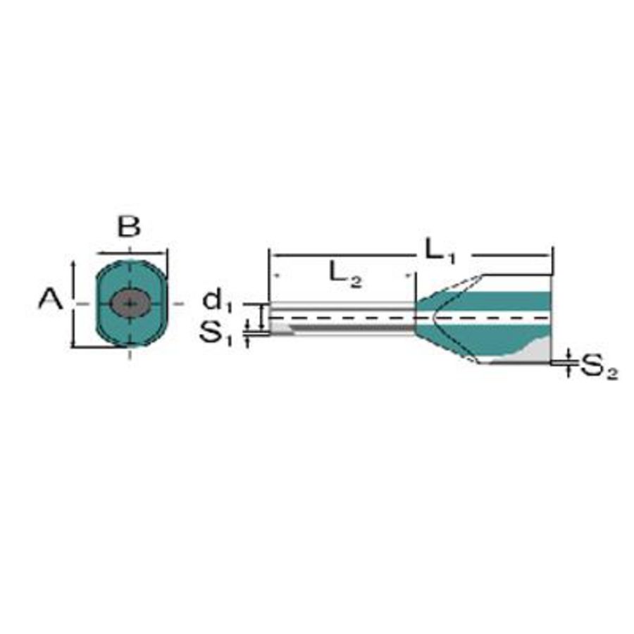 Adereindhuls dubbel 0.75mm² l: 1 9018570000 VVE=500