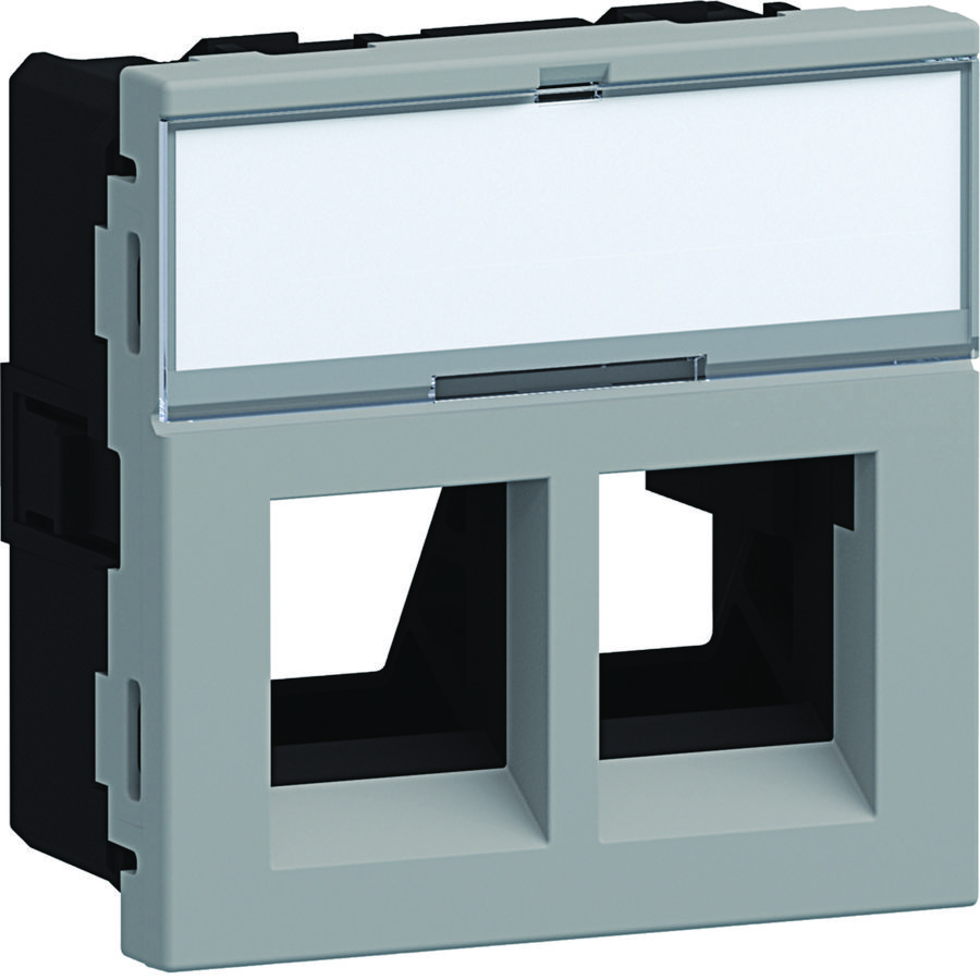 Ecoline45 inbouwset 2x RJ45 mod. jack type 05 45x45, alulook