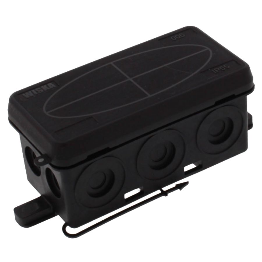 Kabeldoos kunststof IP55 86x44x41mm kleur zwart VVE=10