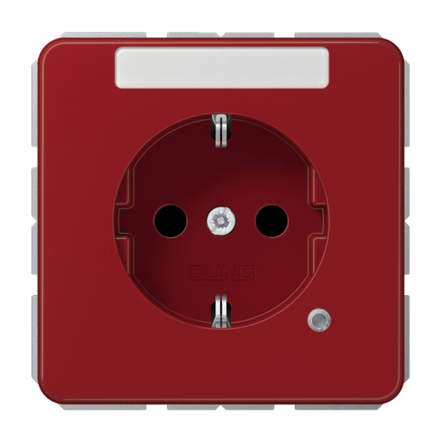 Wandcontactdoos rood tekstv contr.l.& 6 mm.kl CD500