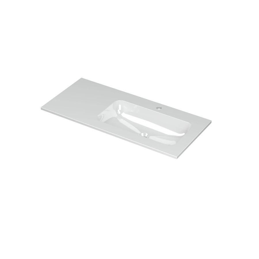 INK Aspekt Wastafel porselein re 1 kraangat GL wit 100x45