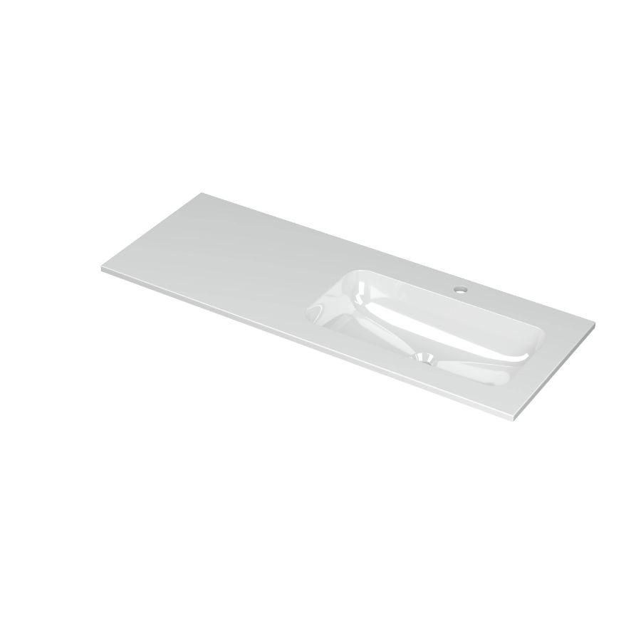 INK Aspekt Wastafel porselein re 1 kraangat GL wit 120x45
