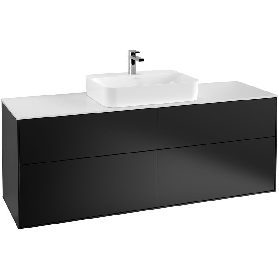 Wastafelonderkast Finion 1600x603x501mm Black Matt Lacquer F44100PD