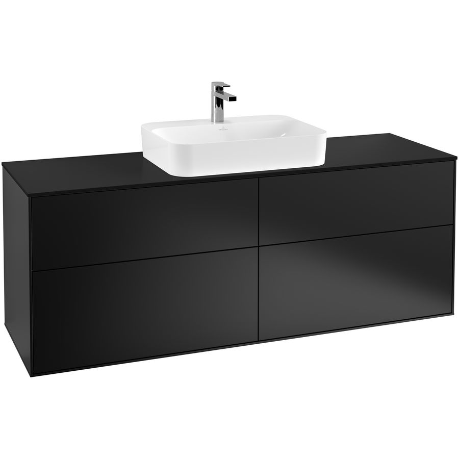 Wastafelonderkast Finion 1600x603x501mm Black Matt Lacquer F44200PD