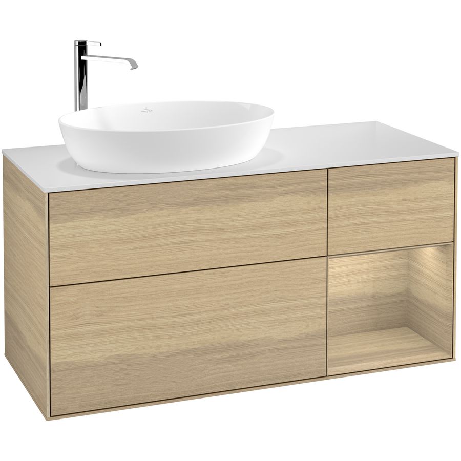Wastafelonderkast Finion 1200x603x501mm Oak Veneer F931PCPC