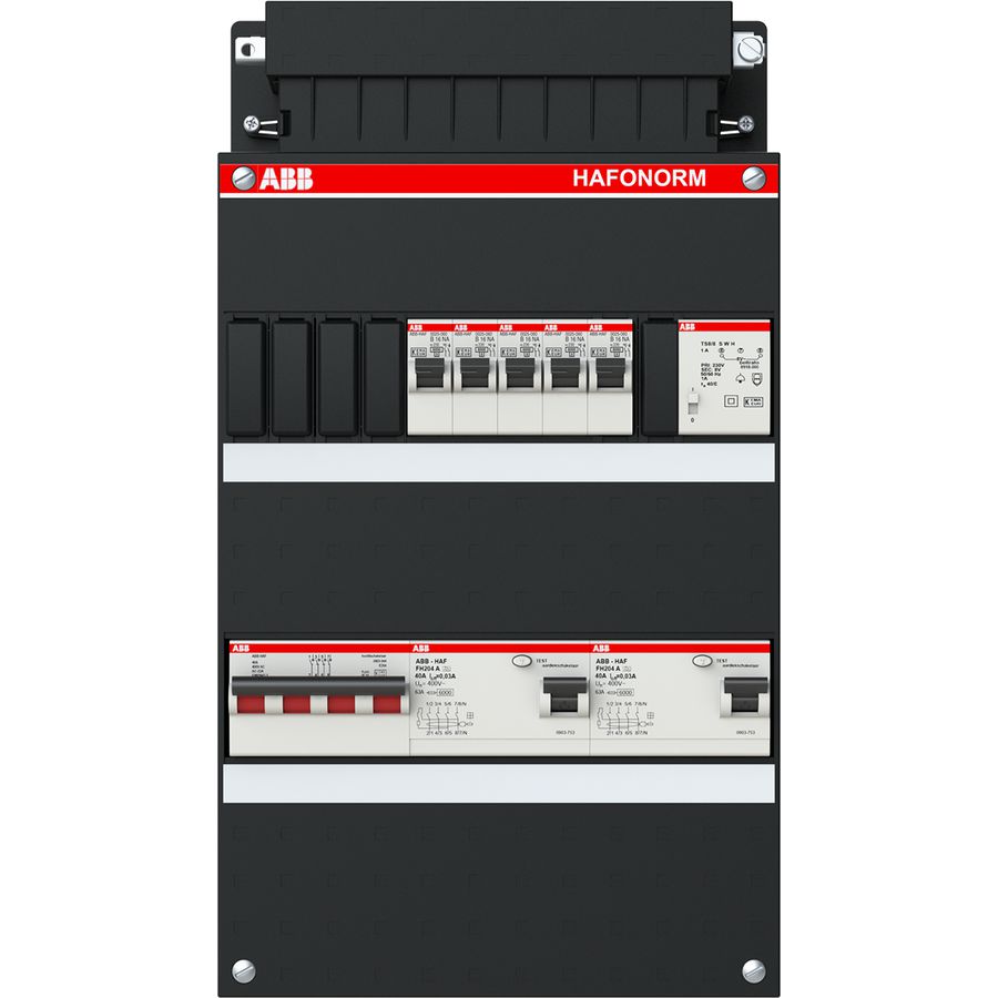 Installatiekast 5x achter 2x 30mA + T + HS 3-f