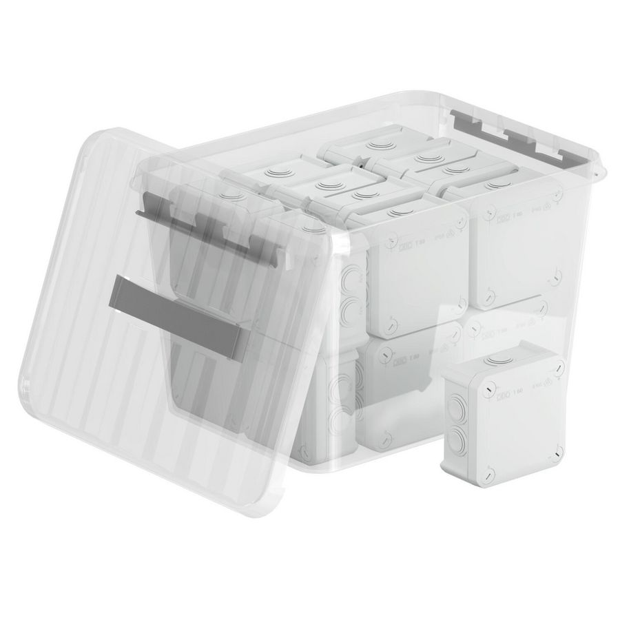 Kabeldoos promotiebox 20x T60 22 Liter kunststof transparent