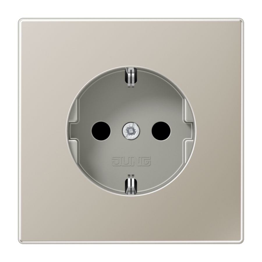 Wandcontactdoos edelstaal met R/A LS