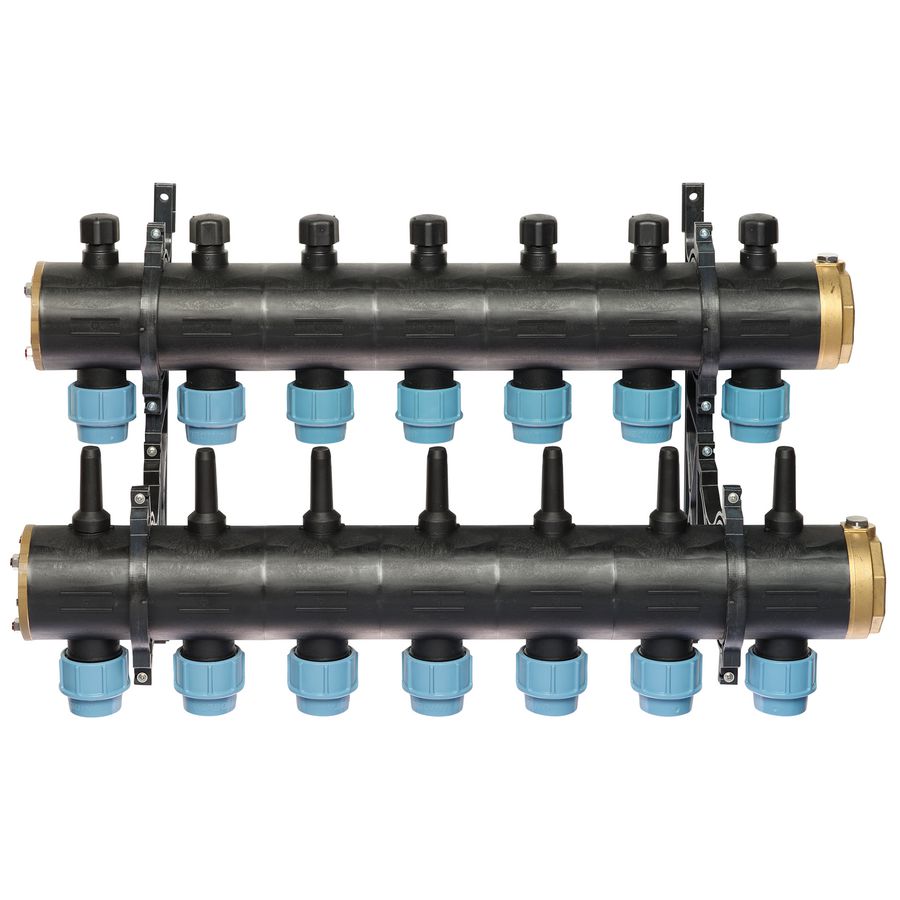 Brineverdeler 4420 2 "kunststof + PE-koppeling 32mm 7-groepen