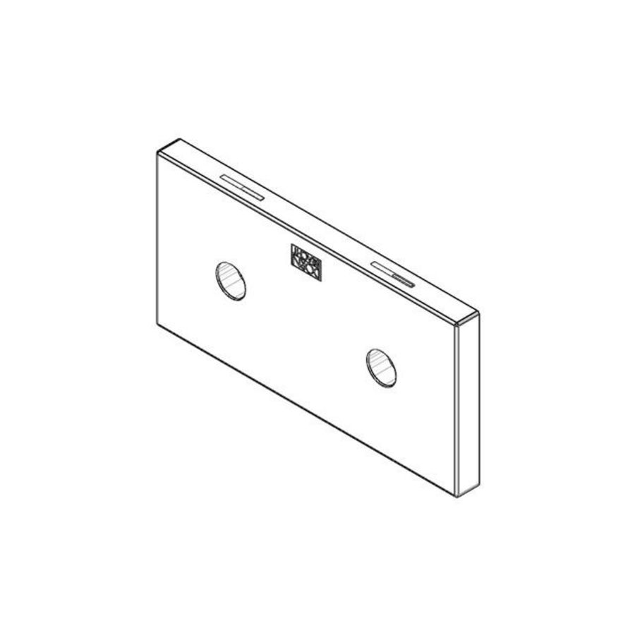 XGATE Rozet Staand 120x120x9mm Platina gebors.