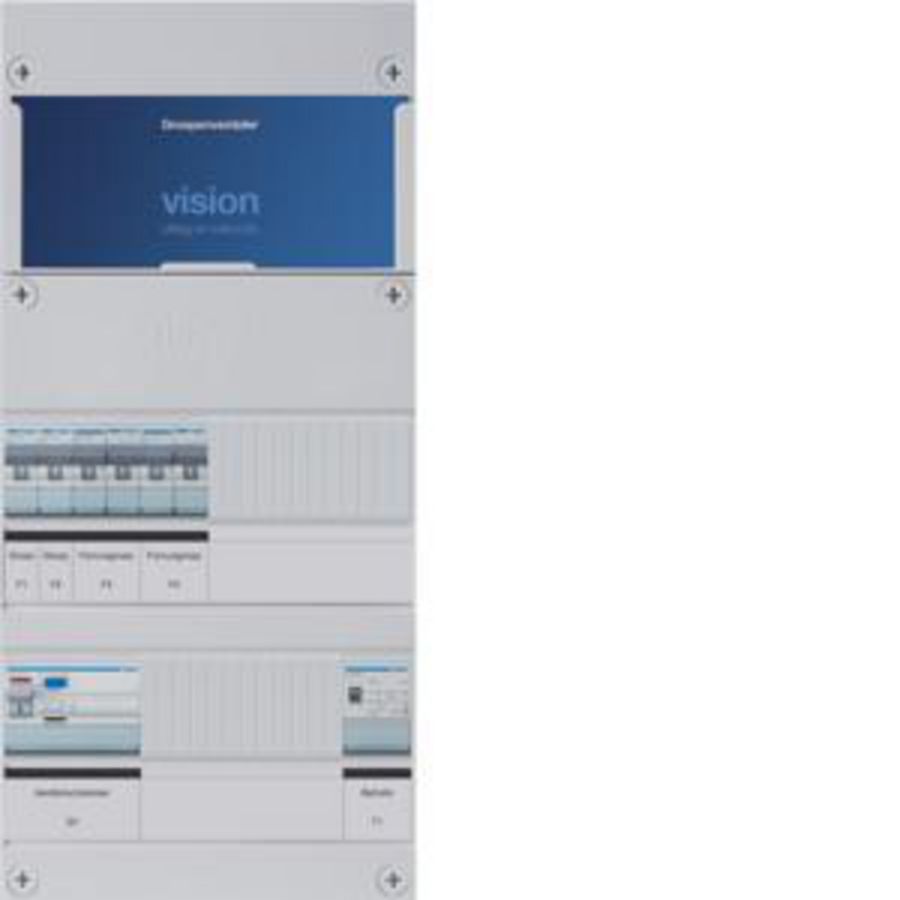 Groepenkast 2-groepen-uitbreidingsverdeler ALS 30mA/HACO/direct+F+F+T