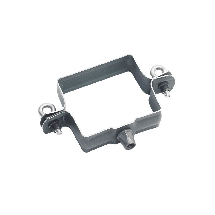 Zinken graphite-grey  scharnierpijpbeugel  v. vierkante buis 100x100mm met moer M10