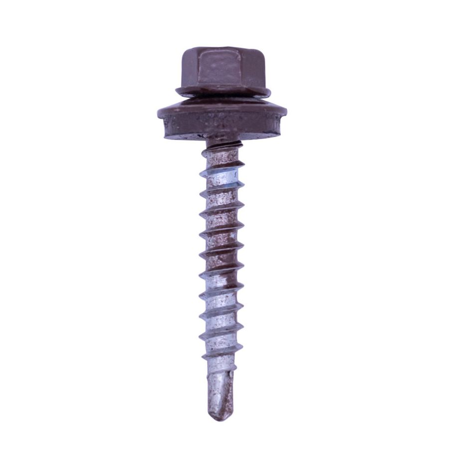 Boor/damwandschroef 4,8x35mm zeskantkop 14mm RAL8014 VVE=50