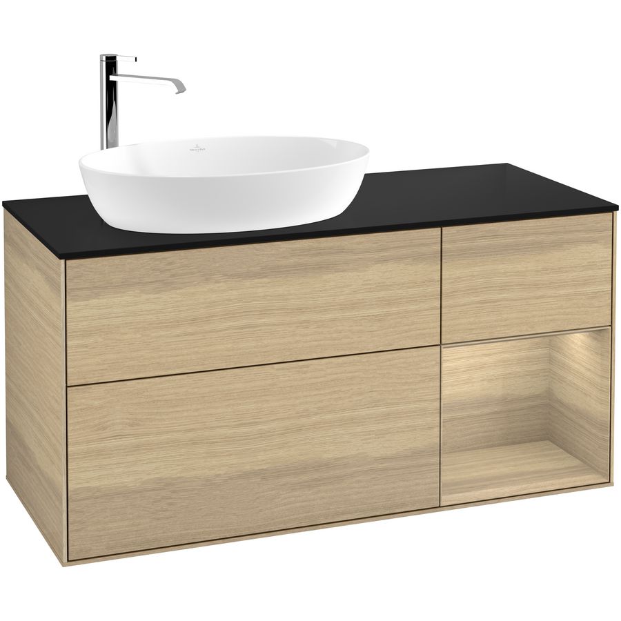 Wastafelonderkast Finion 1200x603x501mm Oak Veneer F932PCPC