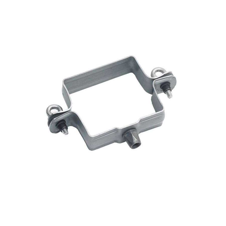 Zinken blue-grey scharnierpijpbeugel  v. vierkante buis 100x100mm met moer M10