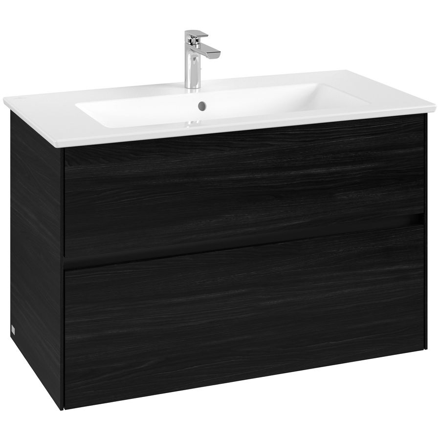 Wastafelonderkast Collaro 961x610x480mm Black Oak C145B0AB