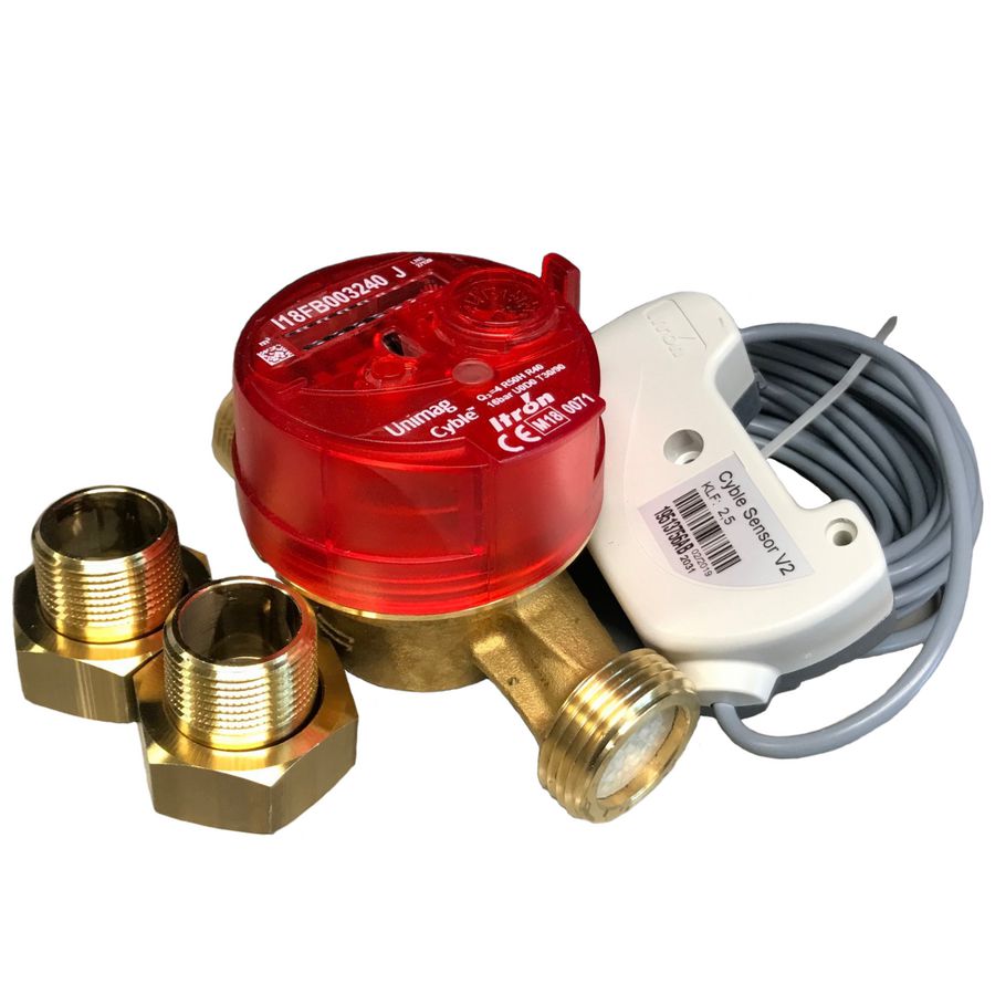 Pro Watermeterpulsgever DN20 90gr.C 1" K=1 compleet