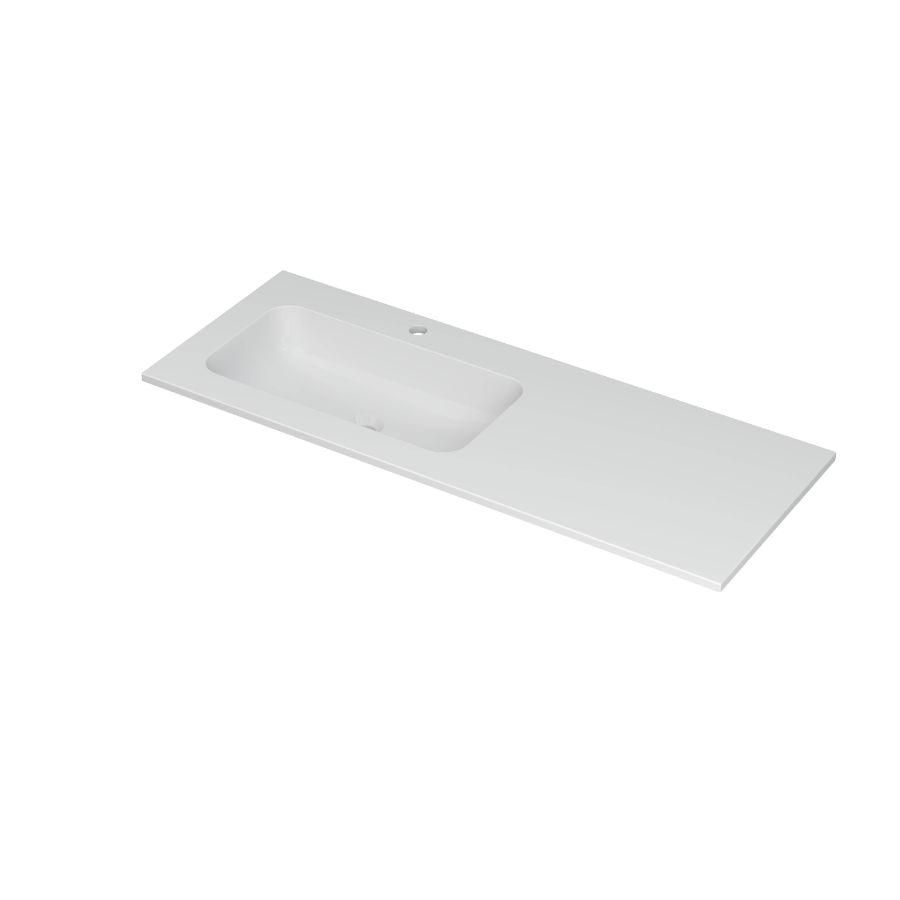 INK Aspekt Wastafel porselein li 1 kraangat Mat wit 120x45