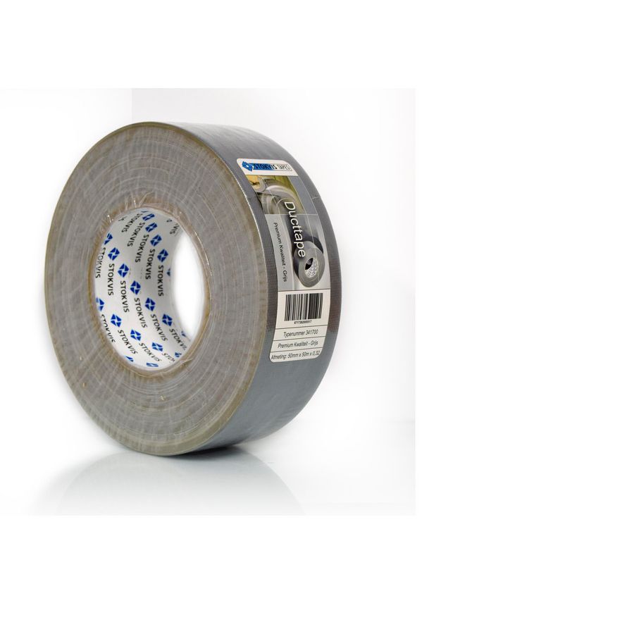 Rol a 50mtr. Ducttape 50mm grijs extra dik/stevig uv-best. VVE=108