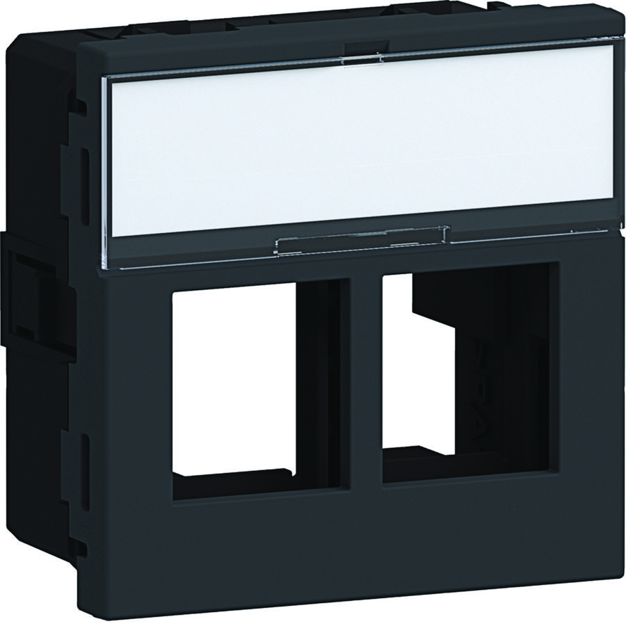 Ecoline45 inbouwset 2x multimedia type 01 45x45, grafietzwart