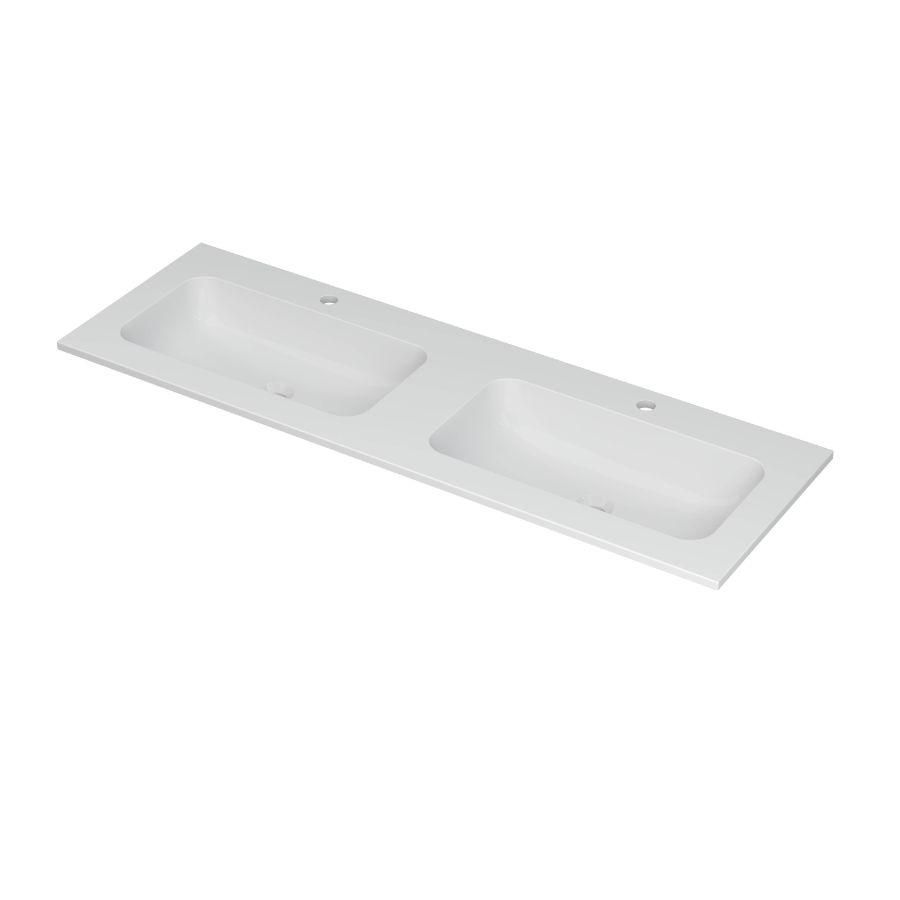 INK Aspekt Wastafel porselein dbl 2 kraangat Mat wit 140x45