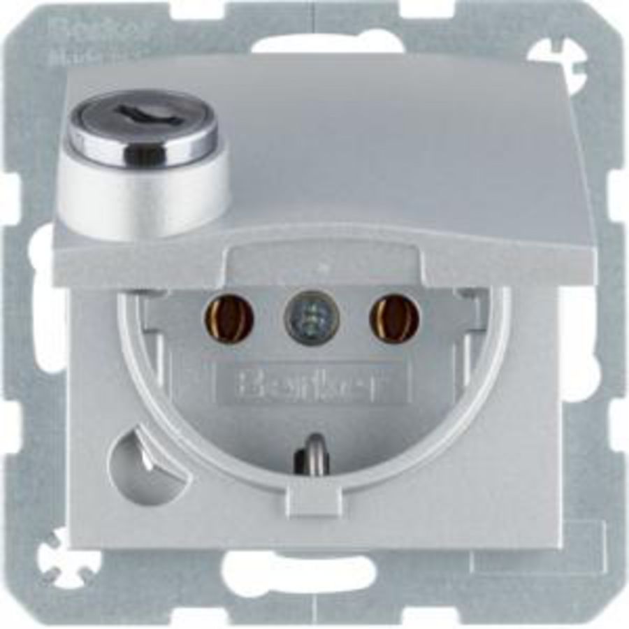 Wandcontactdoos RA klapdeksel slot berker S.1/B.3/B.7 alu