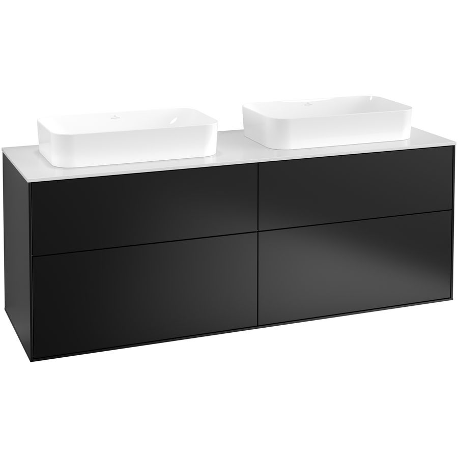 Wastafelonderkast Finion 1600x603x501mm Black Matt Lacquer F72100PD