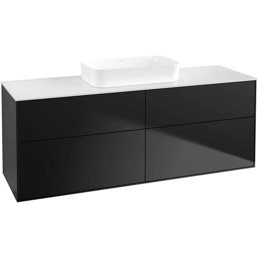 Wastafelonderkast Finion 1600x603x501mm Black Matt Lacquer F73100PD