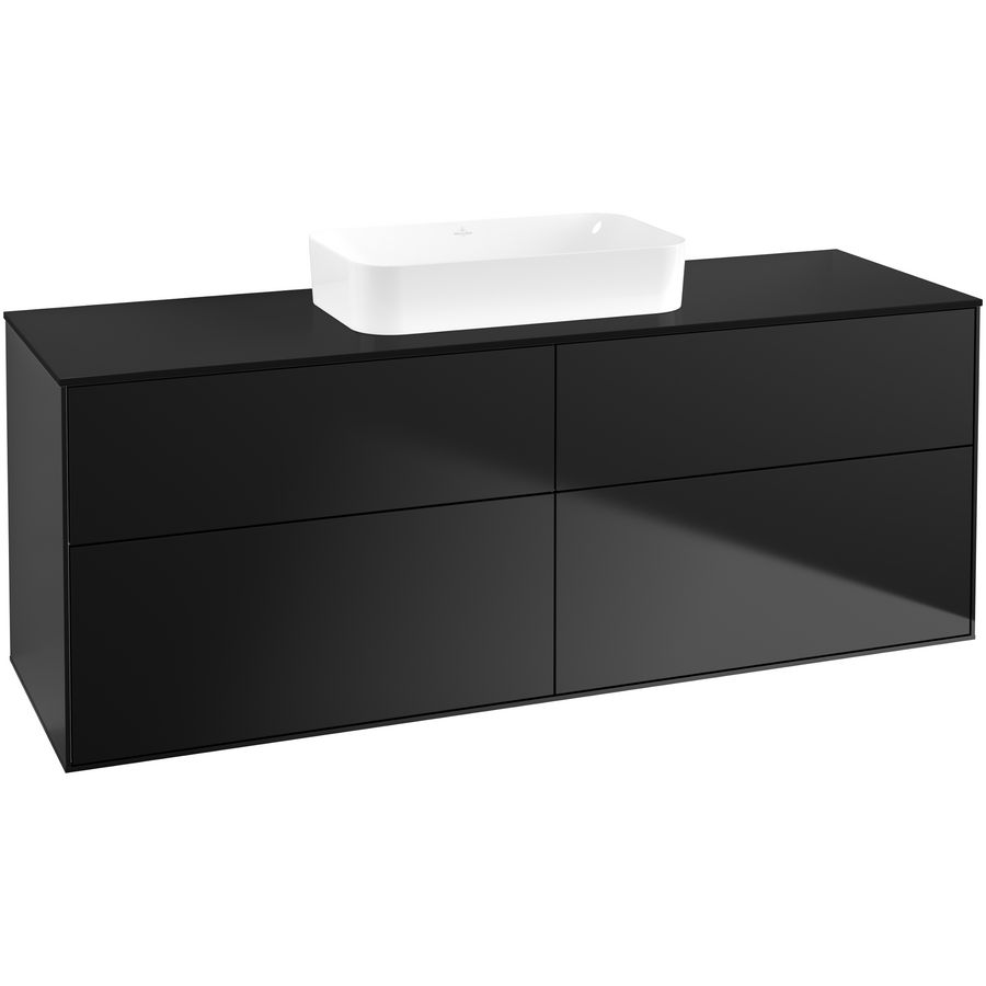 Wastafelonderkast Finion 1600x603x501mm Black Matt Lacquer F73200PD