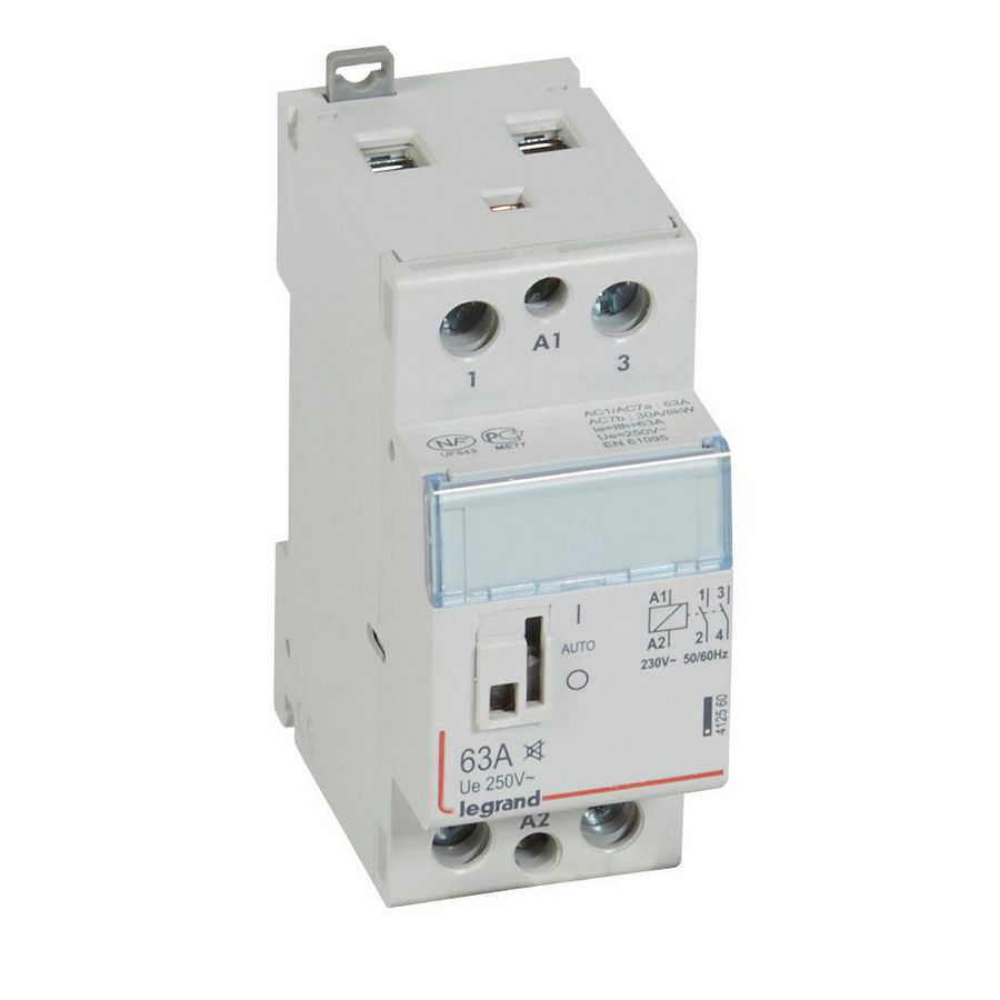 Relais manuele bediening 2NO 63A 230VAC GA