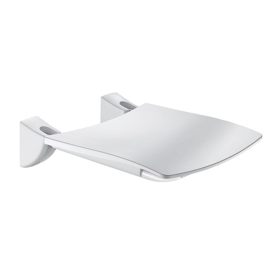 Douchezitje opklapbaar extra comfort RVS wit epoxy