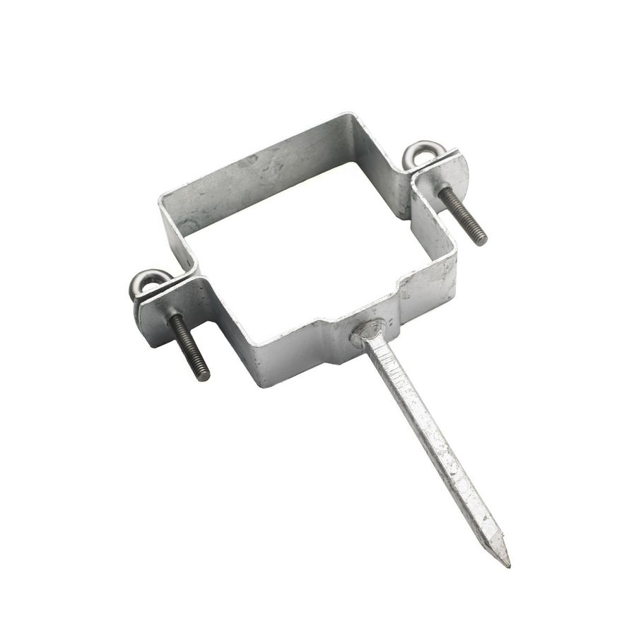 Scharnierpijpbeugel HWA zink vierkant 100x100mm met slagpen