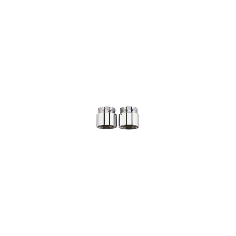 Set a 2 st. verlengstuk 3/4 bi. x bu.dr. chroom