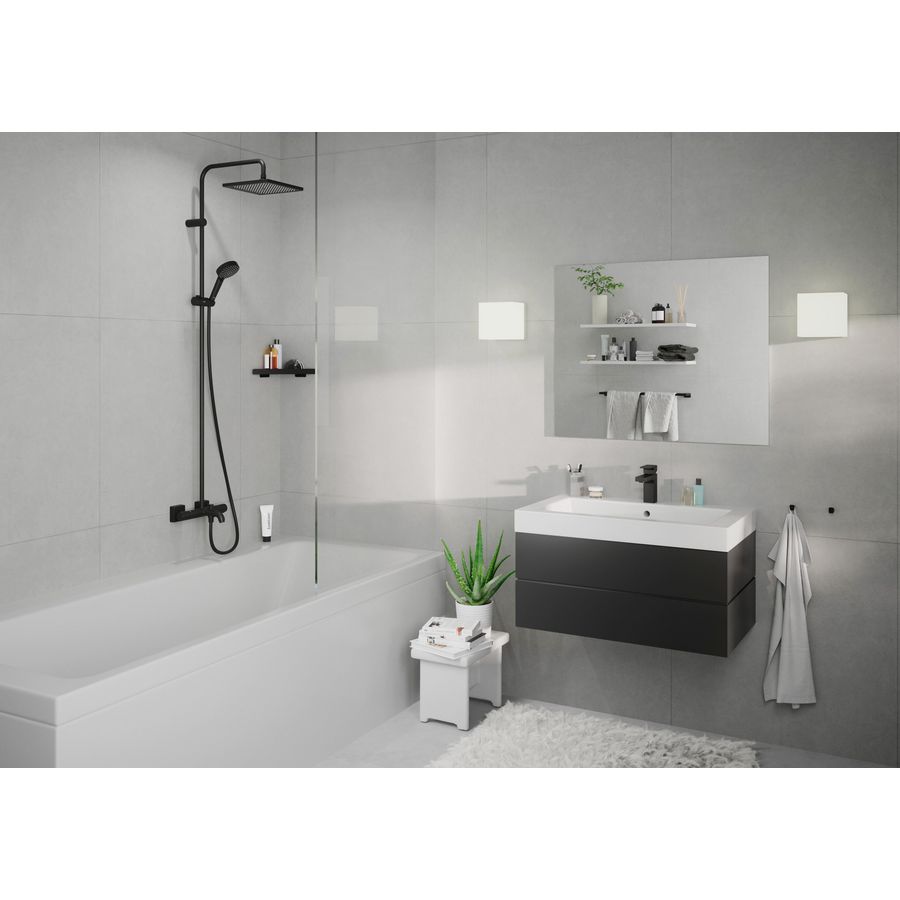 Vernis Shape Showerpipe 240 1 straalsoort bad therm mat zwart