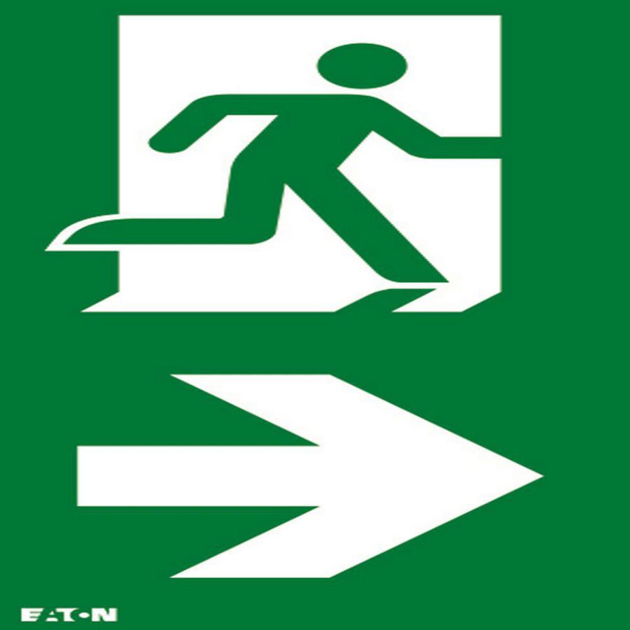 Inlegpictogram (verticaal) CrystalWay 30m, ISO A, pijl rechts Eaton Blessing