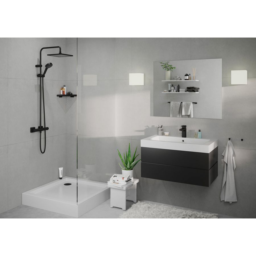Vernis Shape Showerpipe 240 1 straalsoort therm mat zwart