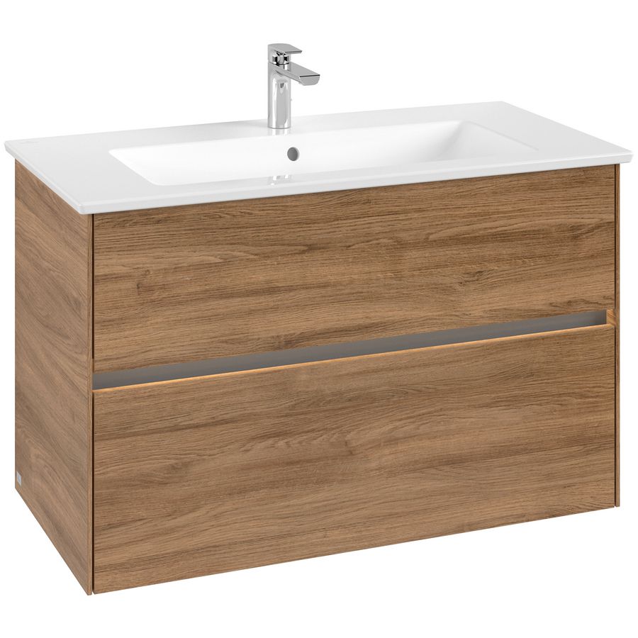 Wastafelonderkast Collaro 961x610x480mm Oak.Kans C145B0RH