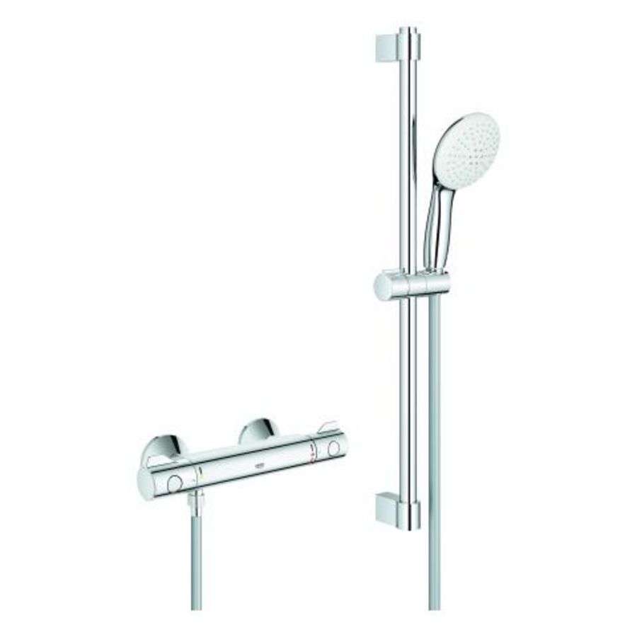 Grohtherm 800 Comfortset 150mm 600mm 8,0L/min. chroom  incl. s-koppelingen (prof)