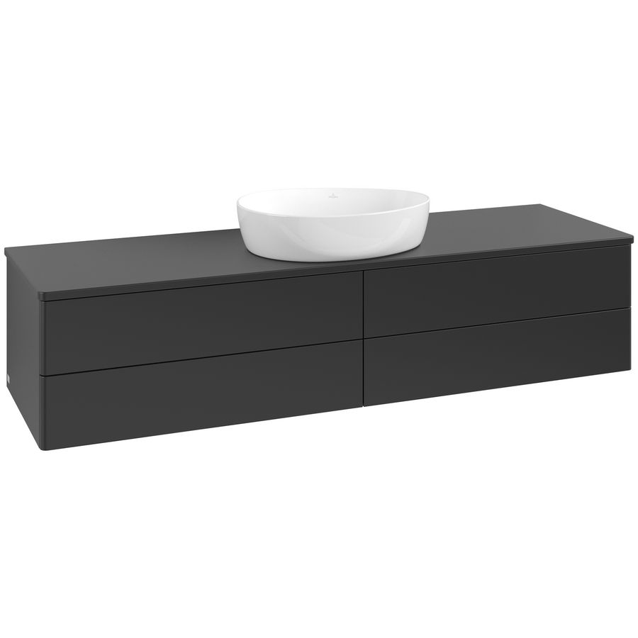Wastafelonderkast Antao 1600x360x500mm Black Matt Lacquer K25010PD