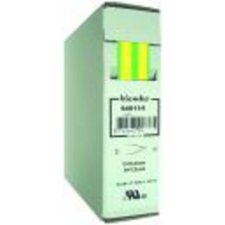 Doos a 12m. krimpkous 2:1 6,4>3,2mm geel/groen