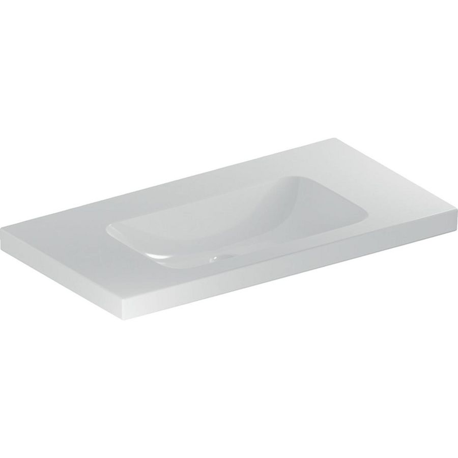 iCon Light wastafel 90x48cm zonder kraangat zonder overloop / met afleg wit