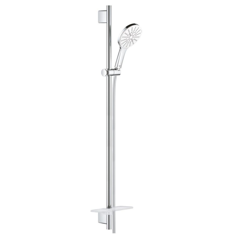 Glijstangset rainshower 130 smartact. 90cm moonwhite