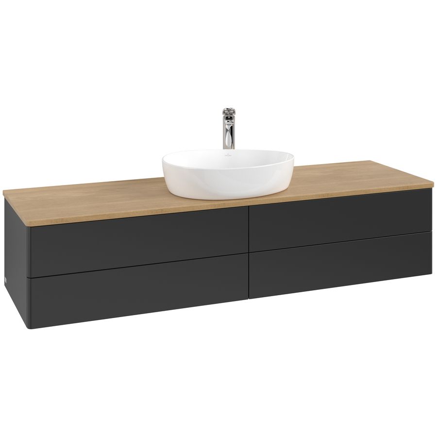 Wastafelonderkast Antao 1600x360x500mm Black Matt Lacquer K25051PD