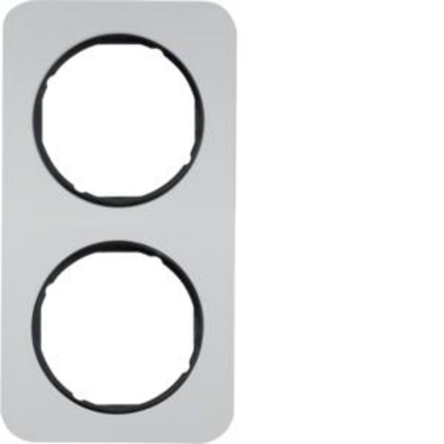 Afdekraam 2-v berker R.1 aluminium/zwart