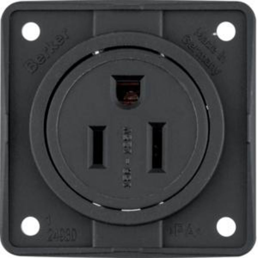 Wandcontactdoos USA/Canada NEMA 5-15 R berker Integro zwart