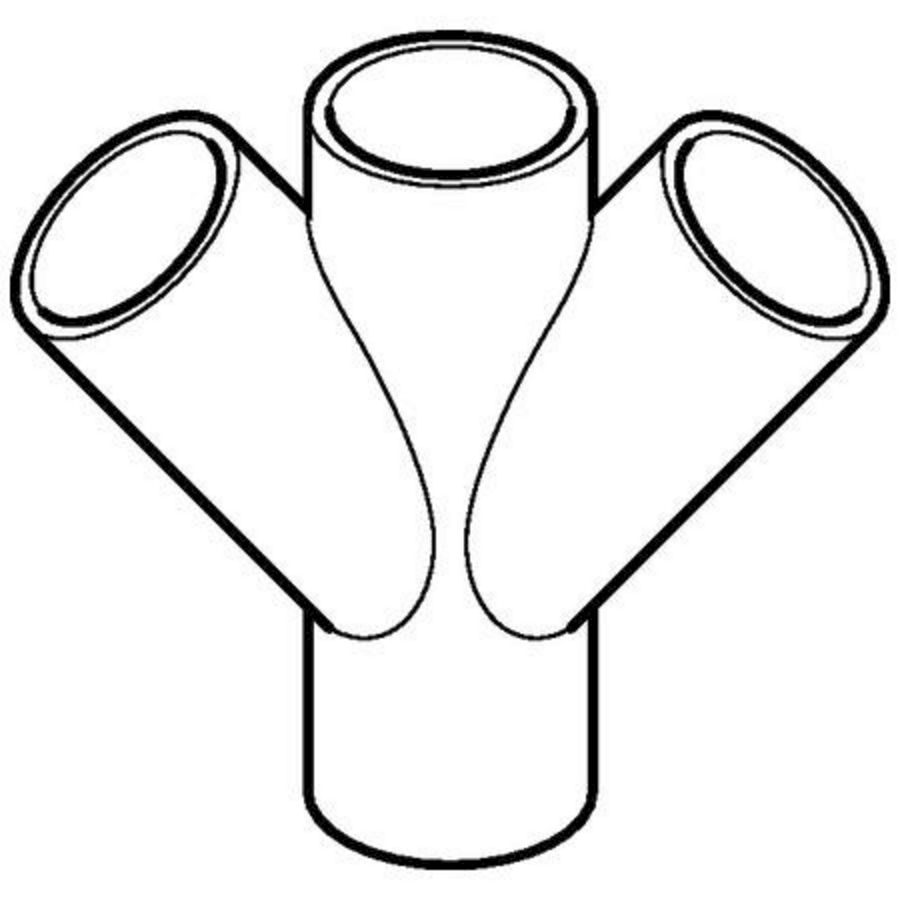Polyethyleen (PE) dubbel T-stuk 45° 110mm