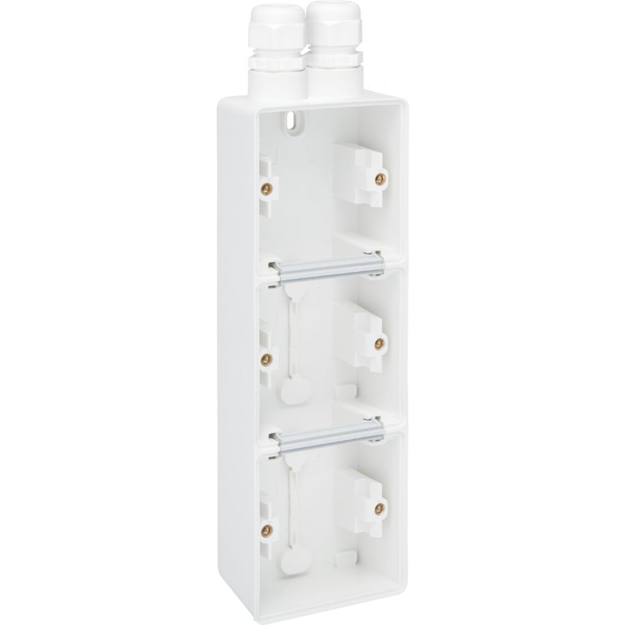 Spuitwaterdichte 3-voudige verticale opbouwdoos wit