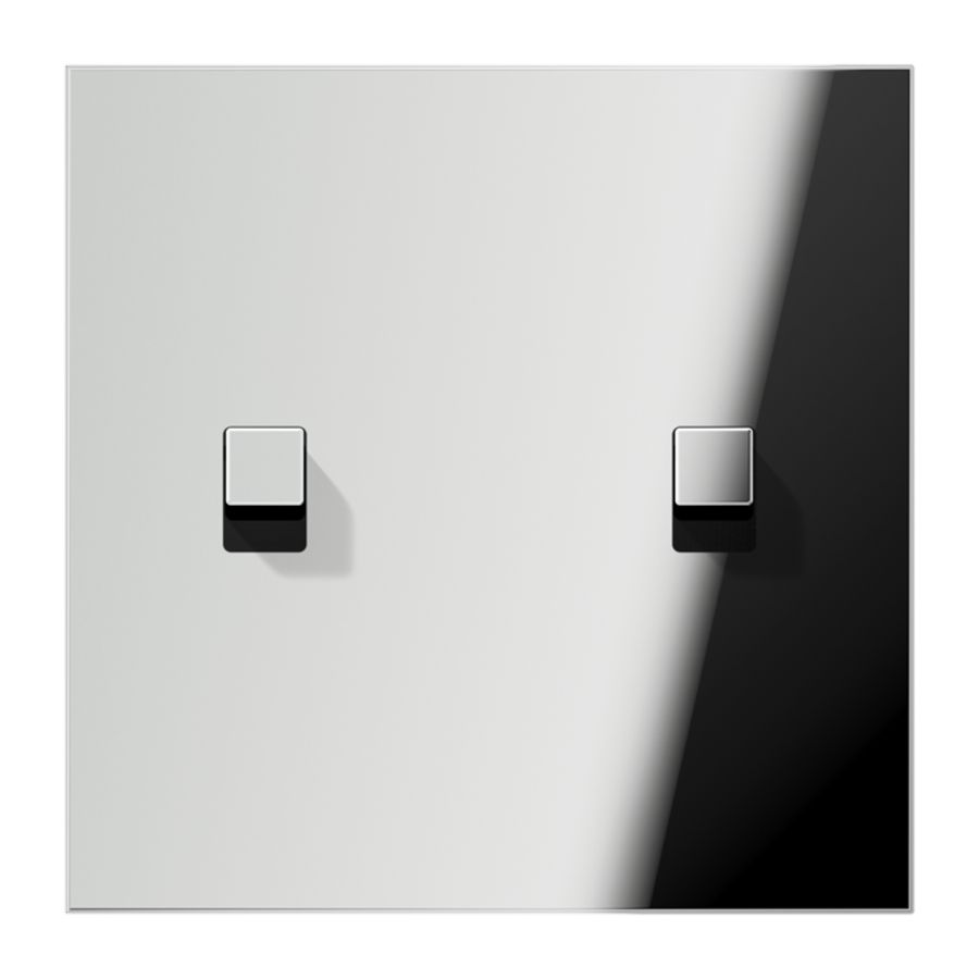 Afdekking LS1912 glans chroom 2x hevel kubus