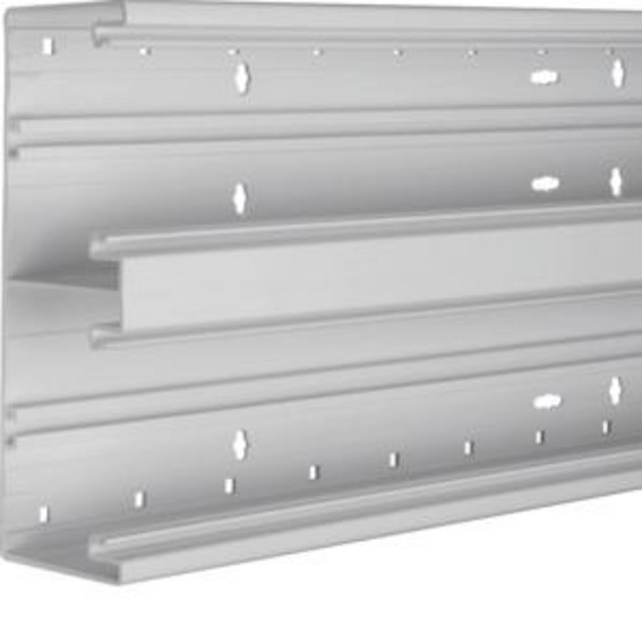 Bodemprofiel BR65 65x210mm dubbel pvc lichtgrijs VVE=2